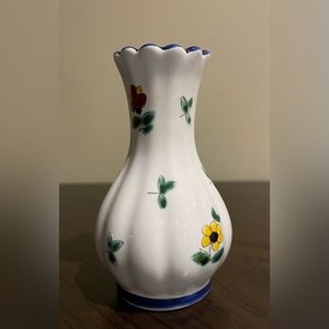 Gmundner Keramik Austria Flowers Hand Painted Small Ceramic Vase